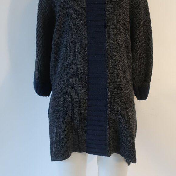 Women Label + Thread 100% Wool Chunky Knit Dolman Sleeve Cardigan Sweater L - Picture 11 of 12